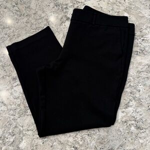 EUC Ann Taylor Factory Petite black flat front trousers, size 14P